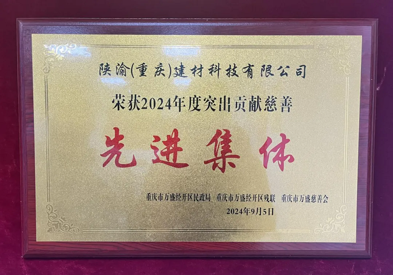 喜報(bào)！陜渝建材公司榮獲“2024年度突出貢獻(xiàn)慈善先進(jìn)集體”